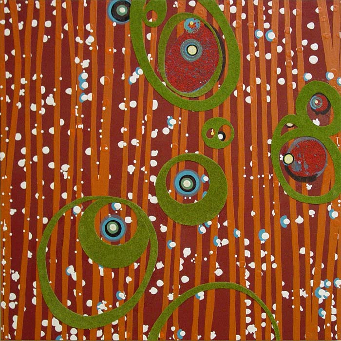 Trickle #2, acrylic and mixed media on canvas, 2005, 32 inches x 32 inches