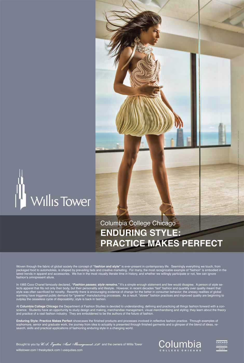 Columbia College Chicago's Enduring Style: Practice Makes Perfect Fashion Exhibition at Willis Tower